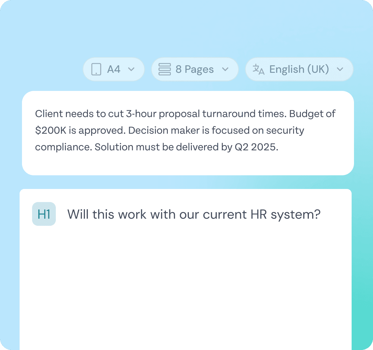 From discovery notes to personalized proposals in minutes