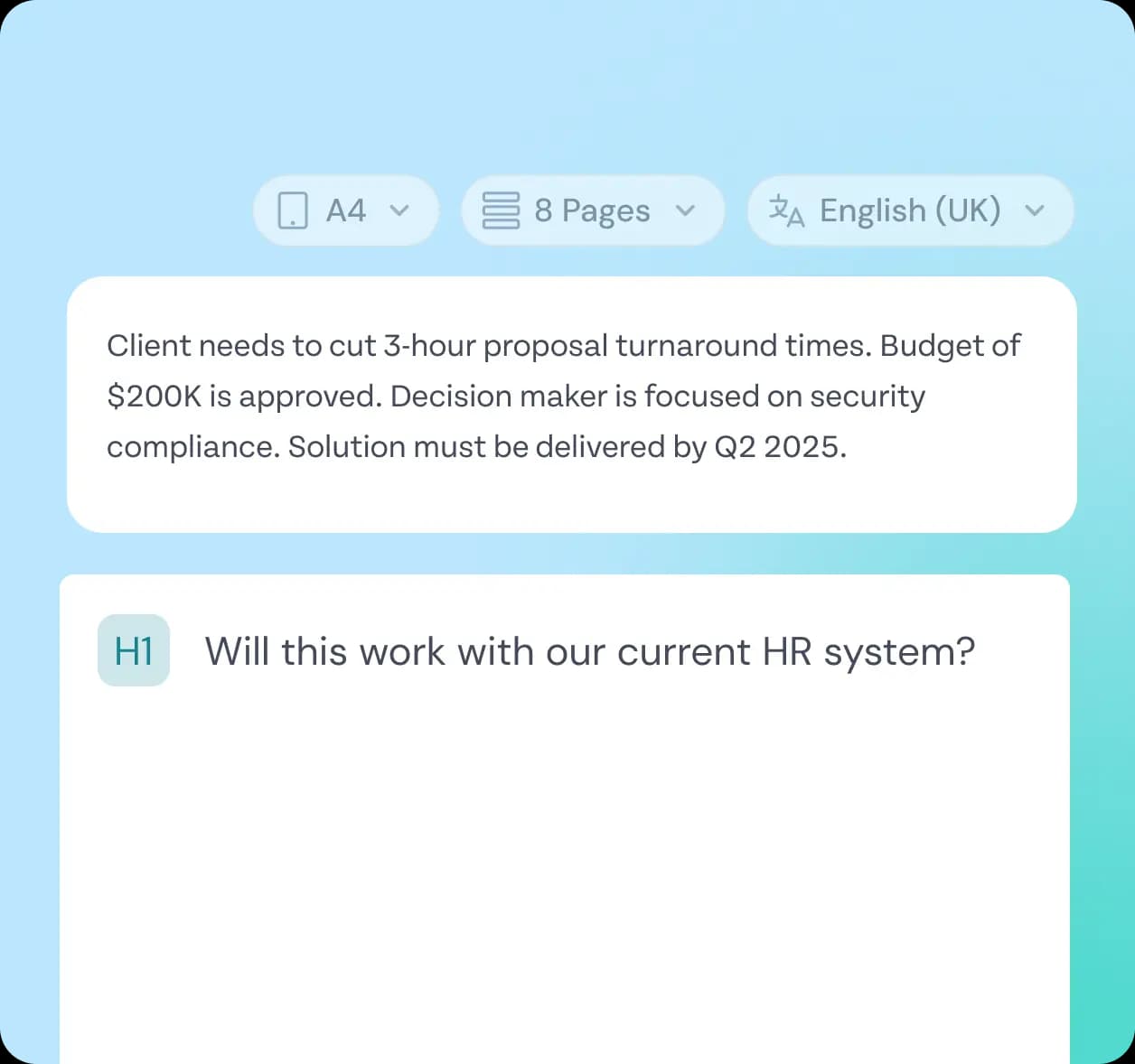 From discovery notes to personalized proposals in minutes